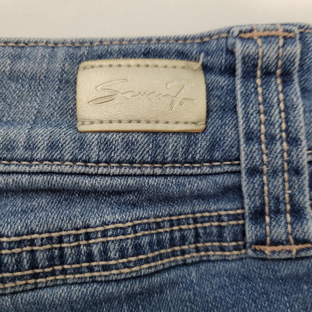 7Seven For All Mankind Women's Distressed Denim Shorts Size 8 32622-3E3 - Picture 3 of 7